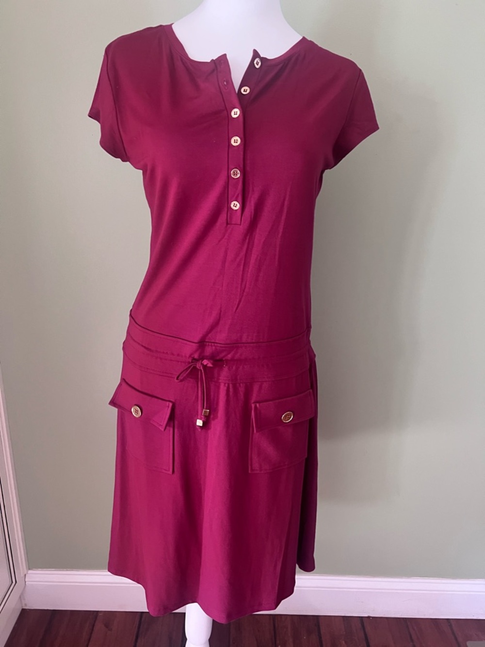 Chelsea & Theodore Magenta Midi Dress